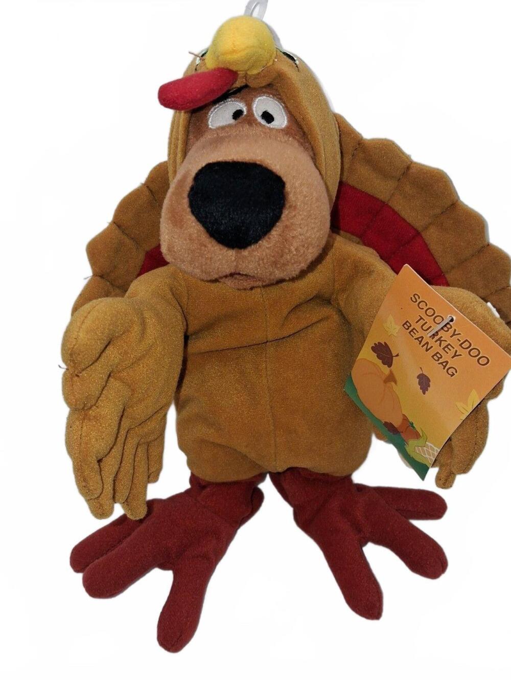 Vintage NWT Scooby-Doo Turkey Bean Bag Plush 10" Warner Bro Thanksgiving